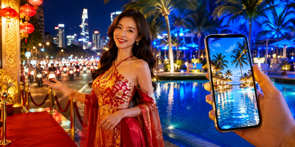 Người dùng truy cập casino trực tuyến qua điện thoại trong lễ hội tại TP.HCM